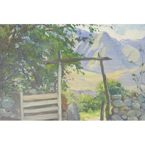 854 - Ricardo Gomez Campazano, Colombian landscape, signed, oil on panel, 14 x 20cm