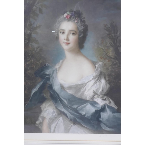 858 - After Jean Marc Nattier, A Princess of France, mezzotint engraved and signed by louis Busiere, publi... 