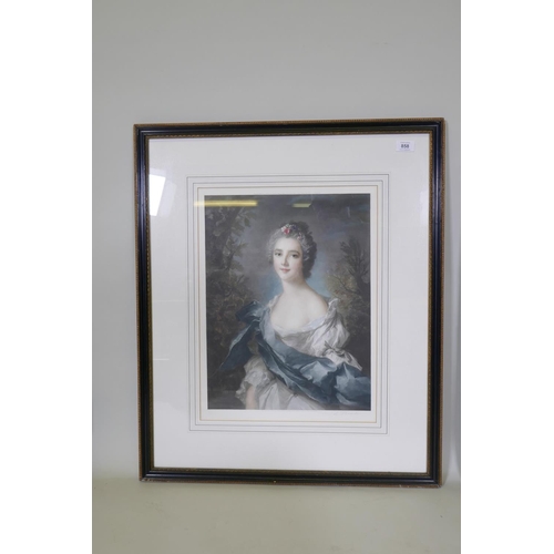 858 - After Jean Marc Nattier, A Princess of France, mezzotint engraved and signed by louis Busiere, publi... 