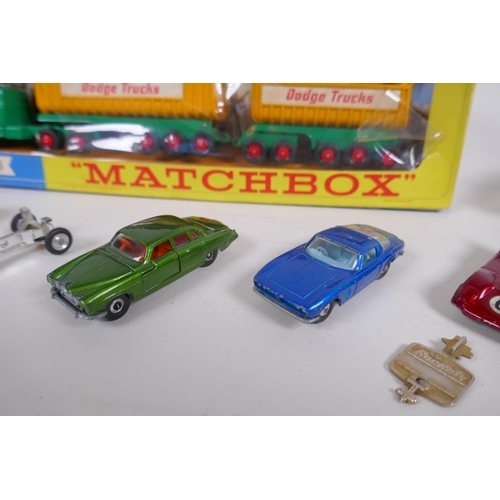 86 - Matchbox K-16 King Size Dodge Tractor with twin tippers, in original box, cellophane AF, a Matchbox ... 