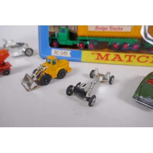 86 - Matchbox K-16 King Size Dodge Tractor with twin tippers, in original box, cellophane AF, a Matchbox ... 