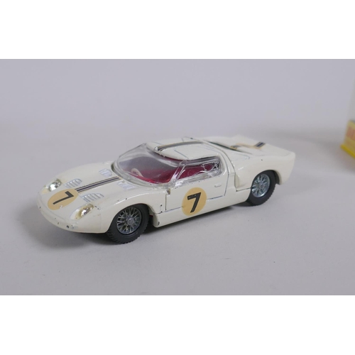 88 - Dinky 215 Ford GT Racing Car in plastic case, and Mercedes Benz C.111 Speedwheels No 224 in plastic ... 