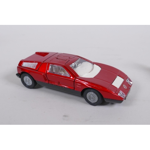 88 - Dinky 215 Ford GT Racing Car in plastic case, and Mercedes Benz C.111 Speedwheels No 224 in plastic ... 