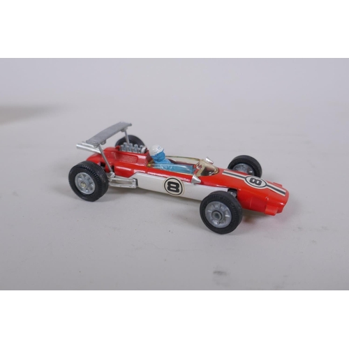 89 - Corgi 158 Lotus Climax F/1 with driver controlled steering, and Corgi 159 Cooper Maserati F/1, both ... 