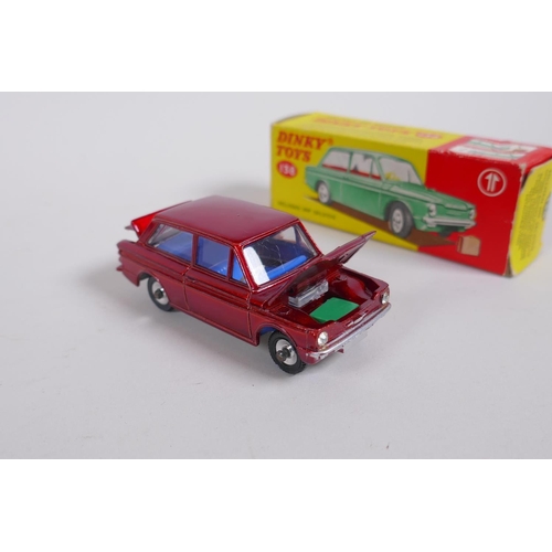 93 - Dinky 138 Hillman Imp Saloon, complete with suitcase and original box, and a Dinky 205 Lotus Cortina... 