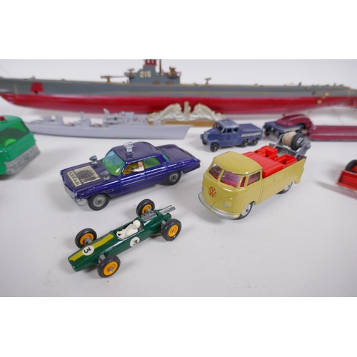 96 - Matchbox King Size K-17 Dyson low loader K-9, Claas Combine Harvester, Husky Hoynor Mk II Car Transp... 