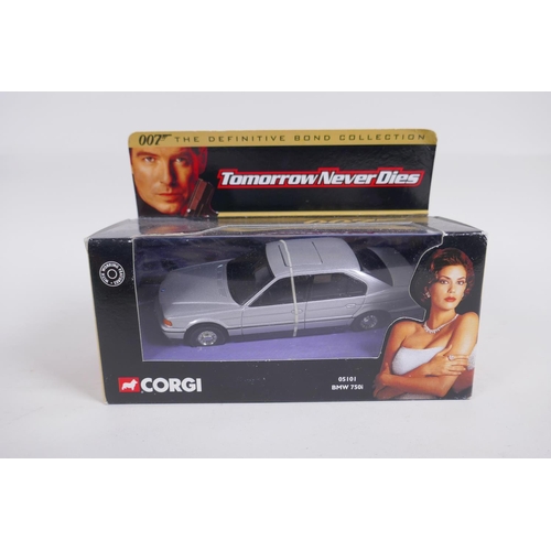 98 - Four Corgi James Bond 007 diecast model cars, including the Aston Martin Volante (04801) from The Li... 