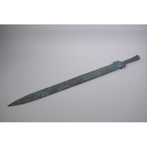 161 - A bronze Archaic style short sword, 62cm long