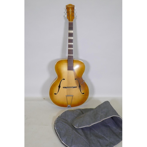 100 - A Triumph acoustic guitar and soft case