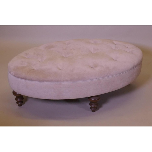 1013 - A John Lewis buttoned footstool, 106 x 68cm, 35cm high