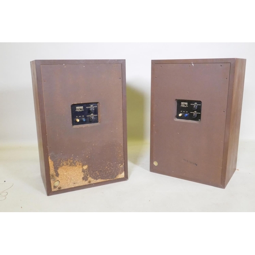 108 - A pair of Pioneer CS-99A, 100 watt floor speakers in walnut cases, 42 x 29 x 63cm