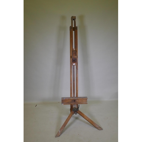 1085 - A Winsor and Newton artist's easel, 184cm high