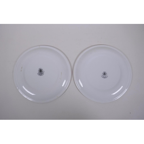 149 - A pair of vintage Dunn Bennett side plates from the Playboy Club, 20cm diameter