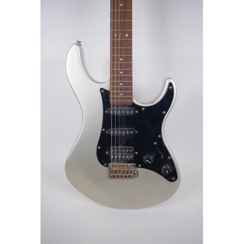 152 - A silver Yamaha Pacifica 112X electric guitar, 98cm long