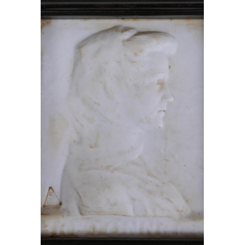 19 - A Sevres parian porcelain portrait plaque of a Breton woman, dated 1900, 13 x 15cm