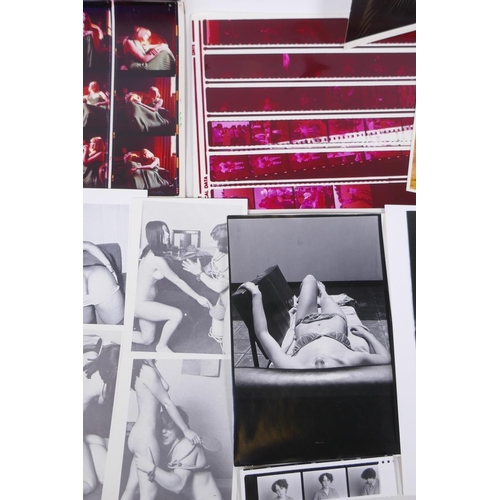 217 - A quantity of art, music and glamour photographs and contact sheets