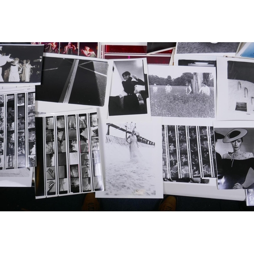 217 - A quantity of art, music and glamour photographs and contact sheets