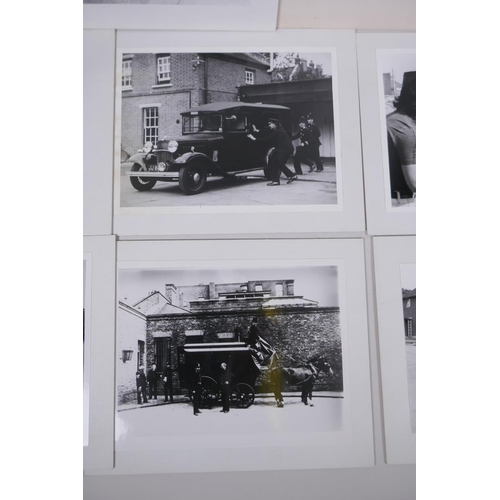 219 - A quantity of black and white photographs relating to policing, largest 29 x 17cm