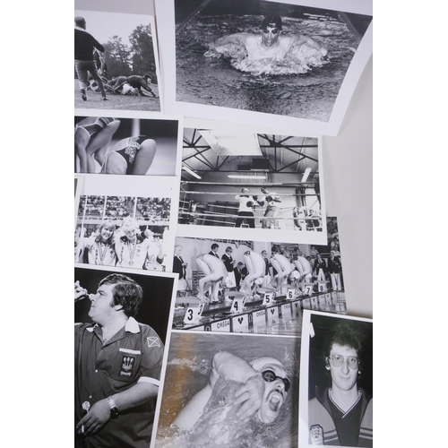 220 - A large quantity of black and white sporting press photographs, largest 24 x 30cm