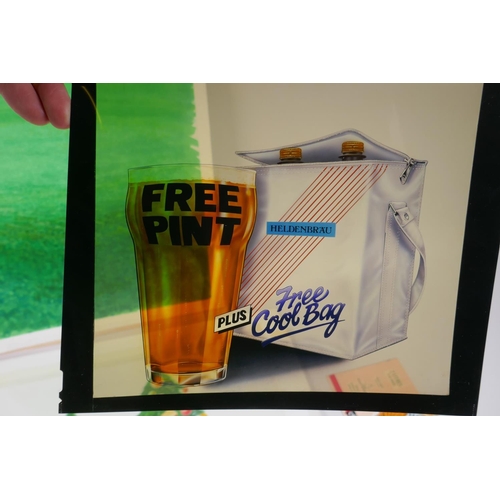 225 - Two original advertising campaigns for Whitbread beer, largest 52 x 42cm