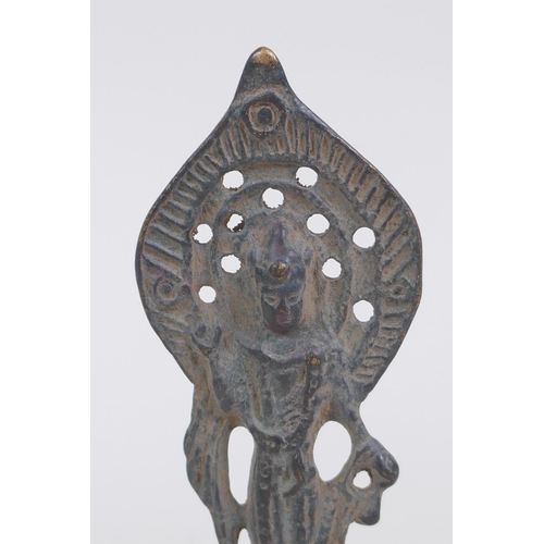 273 - A Sino Tibetan bronze deity, 13cm high