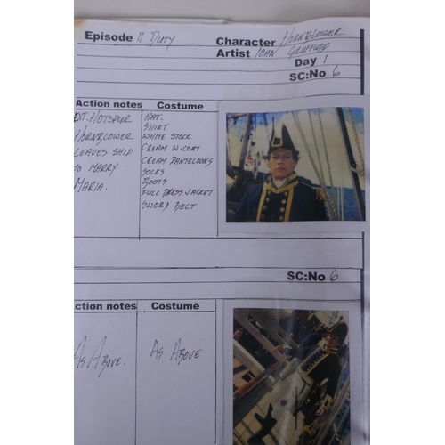 282 - A Meridian broadcasting 'production book' for the TV series Hornblower, episode 2, Duty, containing ... 