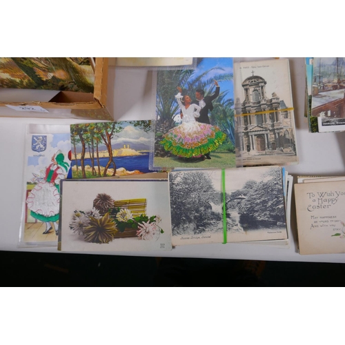 292 - A large quantity of postcards including topographical, art, greeting, advertising etc