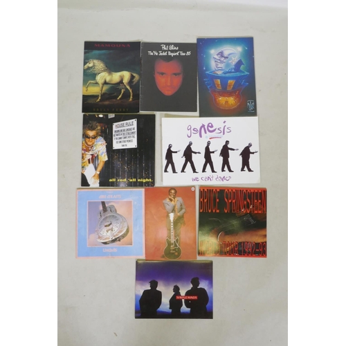 304 - Nine vintage concert programs including Genesis, Phil Collins, Bryan Ferry, David Lee Roth, Simple M... 