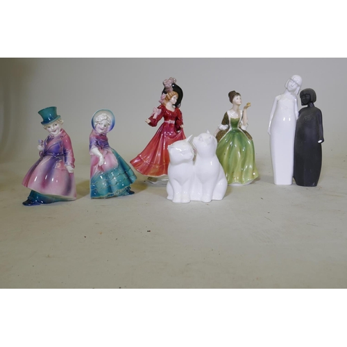 318 - Four Nao porcelain figures and Royal Doulton Figure of the Year 1993, Patricia, Fleur, Playtime and ... 