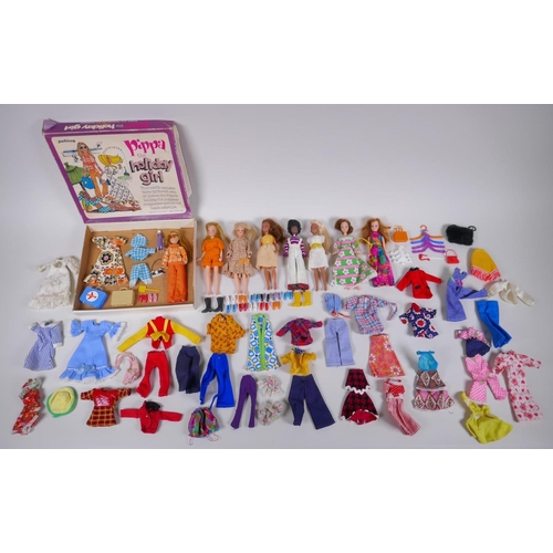32 - Eight Palitoy Pippa and Friends dolls, including a boxed Pippa the Holiday Girl, 2 loose Pippas, a M... 