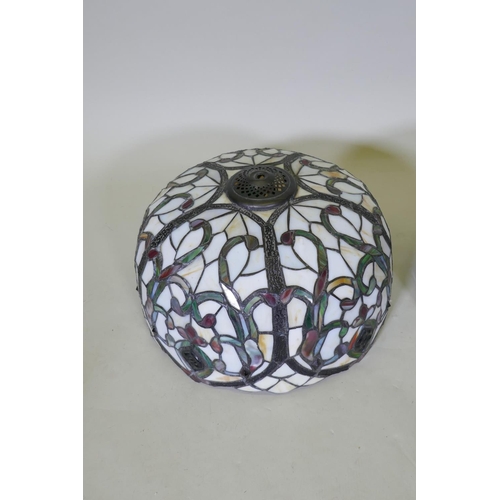 325 - A pair of Tiffany style glass ceiling lamp shades, 40cm diameter