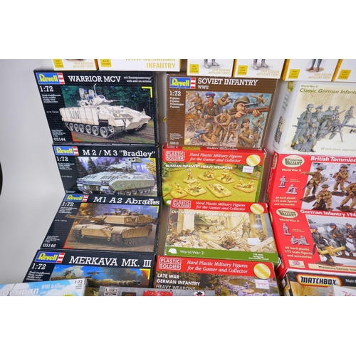 34 - A large collection of boxed 1:72 scale Wargaming/Diorama Miniatures (Troops and vehicles) by Valiant... 