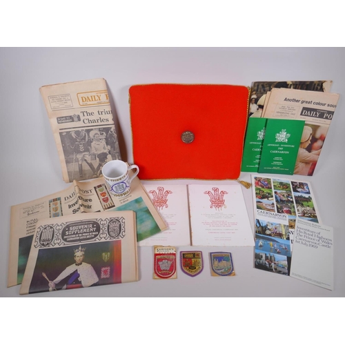 56 - A quantity of items relating to the investiture of Prince Charles (later King Charles III) in 1969, ... 