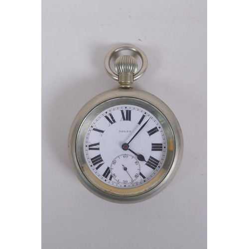 603 - An L.N.E.R. (London & North Eastern Railway) railway issued pocket watch by Selex, marked to the... 