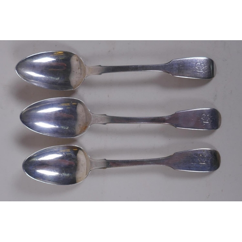 618 - A collection of antique silver flatware, mostly C19th, including six forks, mustard spoon, serving s... 