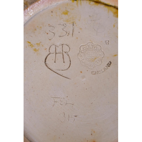 8 - A late C19th Doulton Lambeth stoneware sgraffito vase decorated by Hannah B. Barlow depicting tigers... 