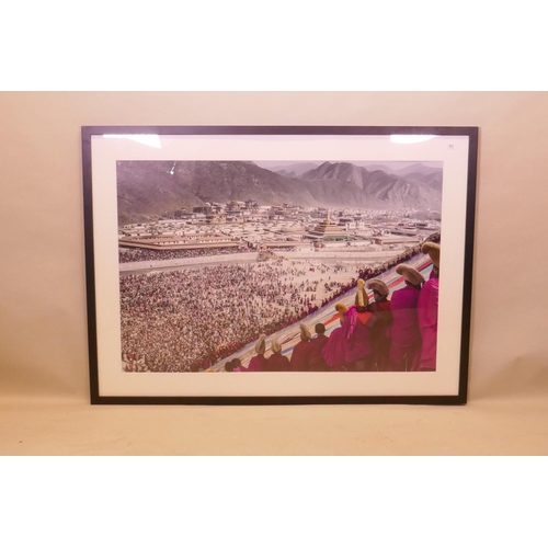 831 - Chris Roche, colourised photographic print, Sunning the Buddha, 122 x 80cm