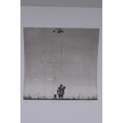 844 - Michael Fell (British, b.1939), The Hunter, limited edition pencil signed etching, 6/100, and anothe... 