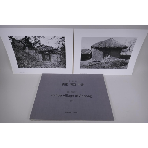 845 - Boo Moon, (South Korean, b.1955), Hahoe Village of Andong, two duotone plates in a portfolio of the ... 