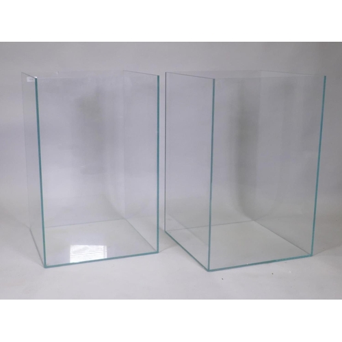 1040 - A pair of large glass display planters, 48 x 48cm, 75cm high