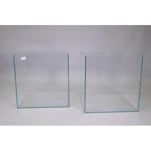 1041 - A pair of glass display planters, 48 x 48cm, 50cm high