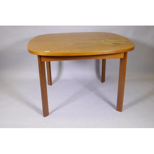 1044 - A mid century G-Plan Sierra teak extending dining table, AF, 111 x 112cm, 158cm extended