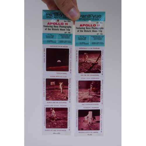 109 - Of Space Interest: Six Pana-Vue Superdia photographic slides featuring NASA photographs of the histo... 