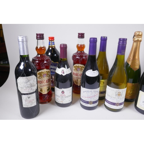 139 - A collection of assorted sparkling, white, red and fortified wines including Louis Chavrey Champagne... 