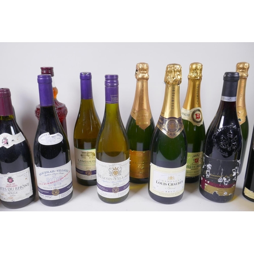 139 - A collection of assorted sparkling, white, red and fortified wines including Louis Chavrey Champagne... 