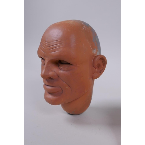 142 - Two puppet heads/maquettes by Phil Eason, relating to Gerry Anderson, largest 14cm high