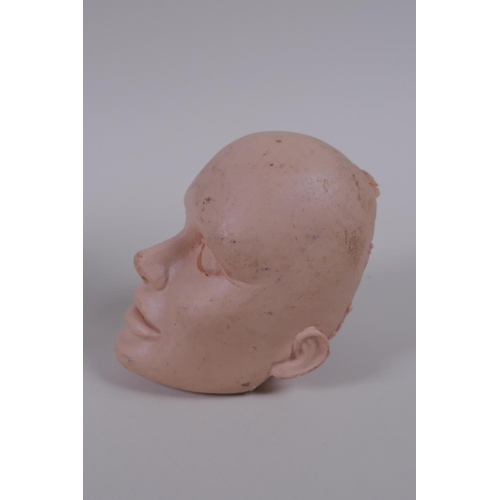 142 - Two puppet heads/maquettes by Phil Eason, relating to Gerry Anderson, largest 14cm high