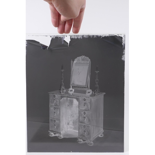 18 - A collection of ten early to mid century glass plate negative photographs of antiques, possibly by R... 