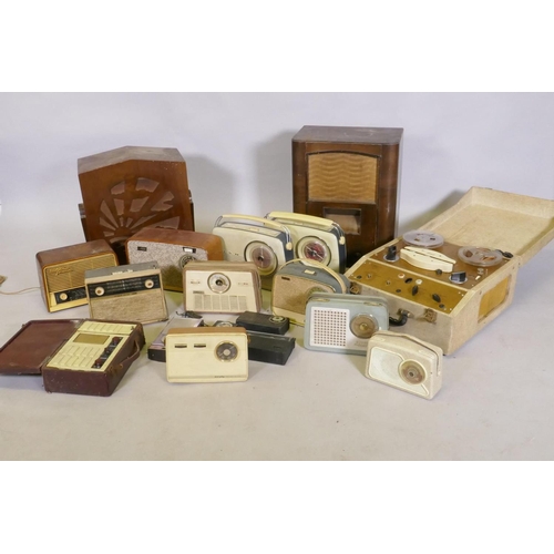 34 - A collection of vintage valve and transistor radios, Bush, Perdio, Figaro, Alba, Decca, Fidelity etc