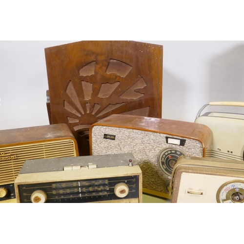 34 - A collection of vintage valve and transistor radios, Bush, Perdio, Figaro, Alba, Decca, Fidelity etc